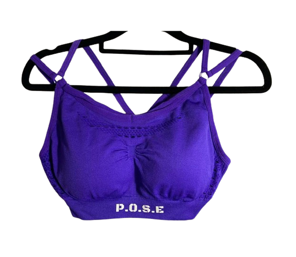 P.O.S.E Abloom Seamless Purple Gym Sports Bra