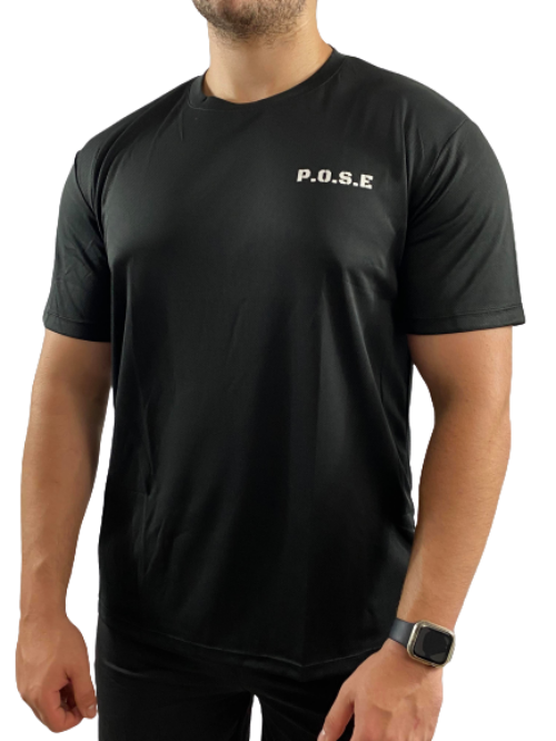 P.O.S.E Mens Black Moxie Gym T-Shirt