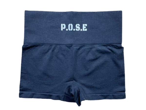 P.O.S.E Endurance Seamless Black Sports Gym Shorts