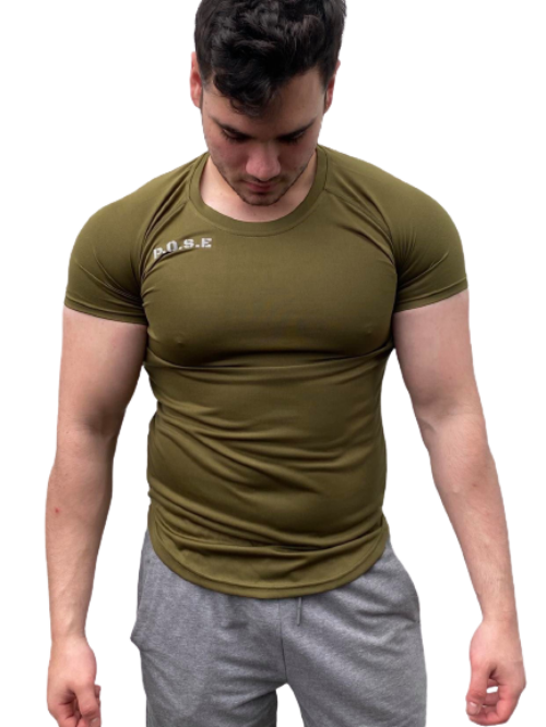 P.O.S.E Mens Shape Gym T-Shirt Tight Fit